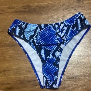 *2 FOR $5* SHEIN. High waisted blue snake skin. Bikini Bottoms. Size: S. A19